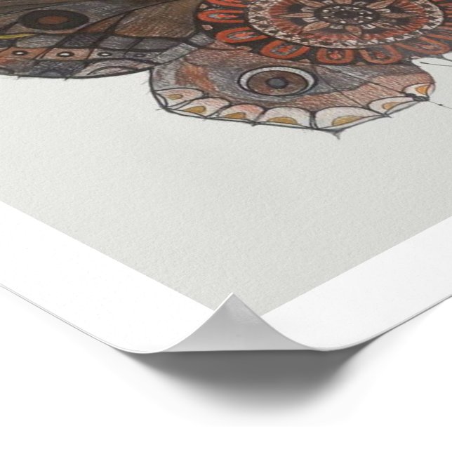 Mandala moth poster by Shelley (Corner)