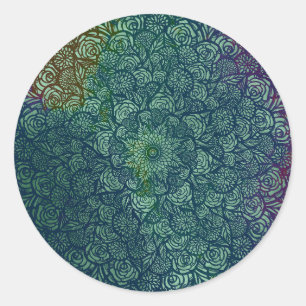 Mandala Nature Floral                              Classic Round Sticker