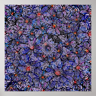 Mandala Nature Floral Flower Mandalas Poster