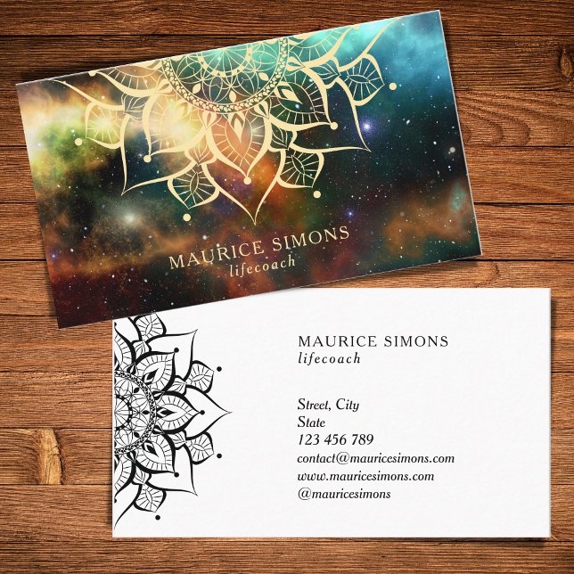 Mandala Nebula Yoga Instructor Yoga Teacher Zen Business Card (Creator Uploaded)