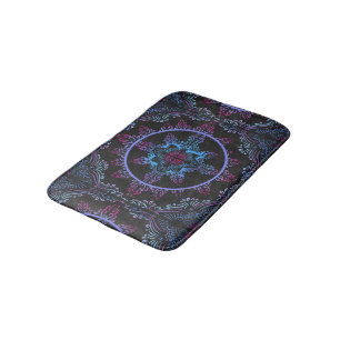 Mandala Night Flower Bath Mat