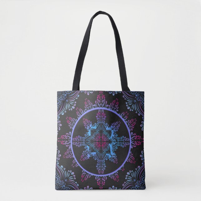 Mandala Night Flower Tote Bag (Front)