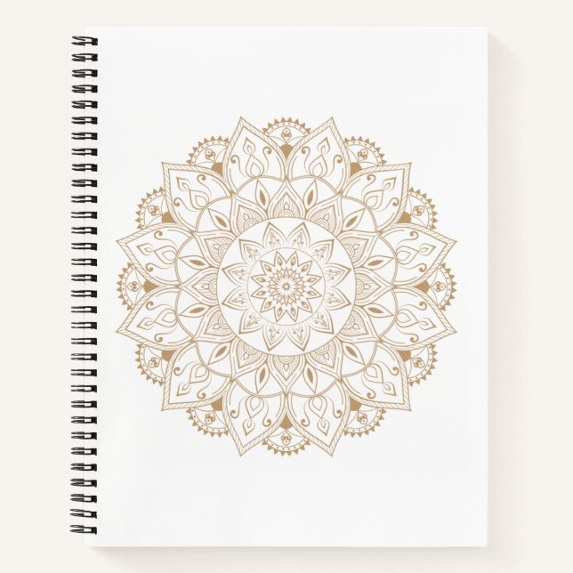Mandala notebook, calm, meditative, boho style notebook (Front)