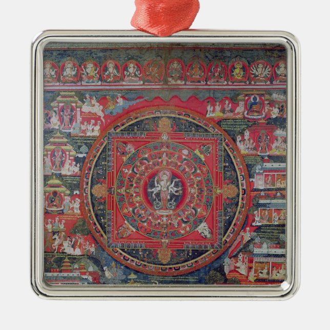 Mandala of Amoghapasa Metal Tree Decoration (Front)