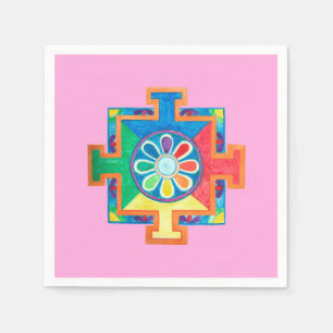 Mandala of Creation Watercolor Napkin