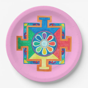 Mandala of Creation Watercolor  Paper Plate