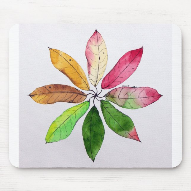 Mandala of Leaves Mousepad (Front)