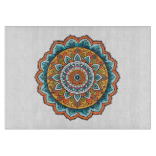 mandala of various colours cutting board