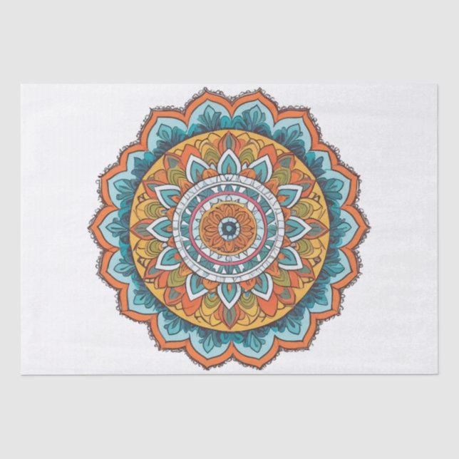 mandala of various colours tissue paper (Front)