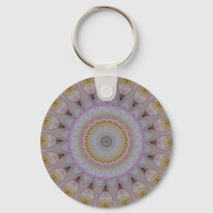 Mandala Of Yellow Roses Key Ring