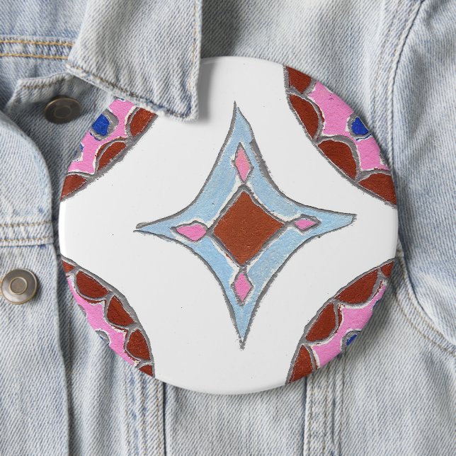 Mandala Oil Painting Art Print 6 Cm Round Badge (In Situ)