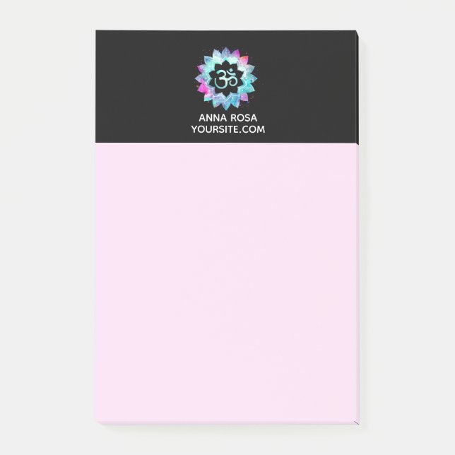 *~* Mandala Om Aum Lotus Flower Post-it Notes (Front)