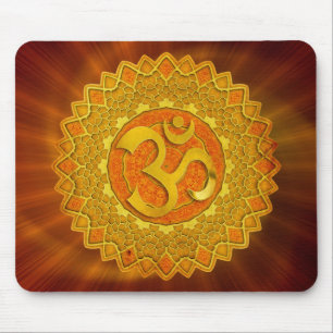 MANDALA OM - orange red shine Mouse Pad