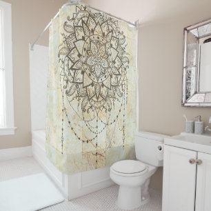 Mandala on Marble  Shower Curtain