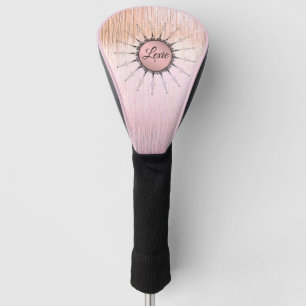  Mandala on Pink Frosted Glass Personalised   Golf Head Cover