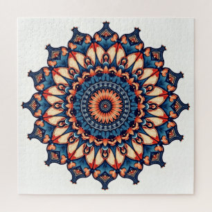Mandala on white jigsaw puzzle