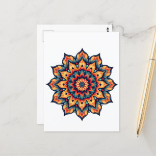 Mandala on white postcard