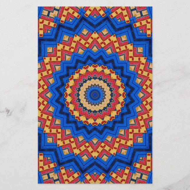 Mandala orange blue stationery (Front)