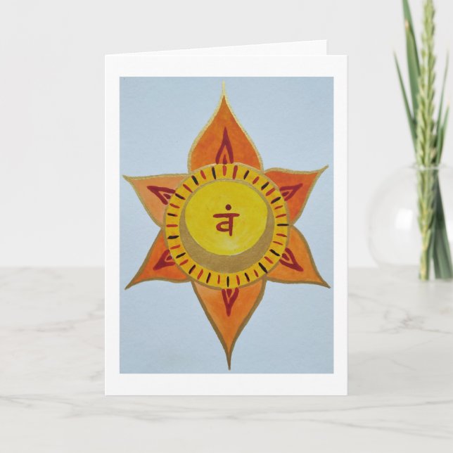 Mandala orange holiday card (Front)