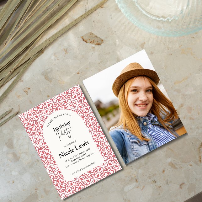 Mandala Ornament & Arabic Pattern Crimson Invitation (Creator Uploaded)