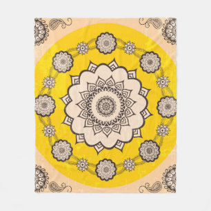 Mandala ornamental design,ethnic style fleece blanket