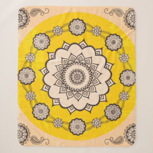 Mandala ornamental design,ethnic style sherpa blanket