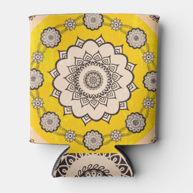 Mandala Ornamental: Ethnic Style Design. Can Cooler (Front)
