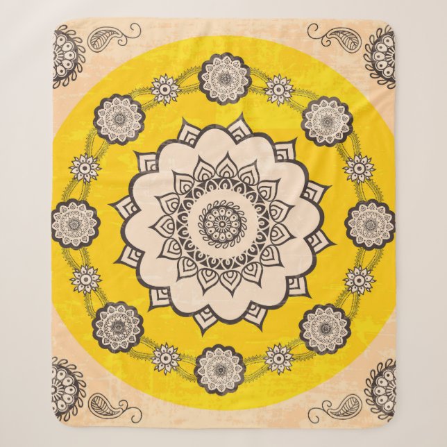 Mandala Ornamental: Ethnic Style Design. Sherpa Blanket (Front)