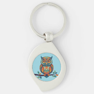 Mandala Owl Key Ring