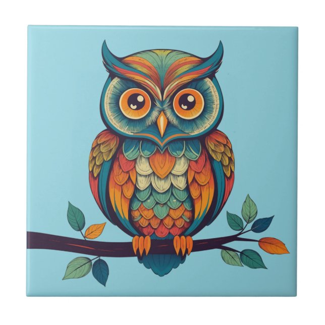 Mandala Owl Tile (Front)