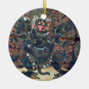 Mandala (painted parchment) ceramic tree decoration