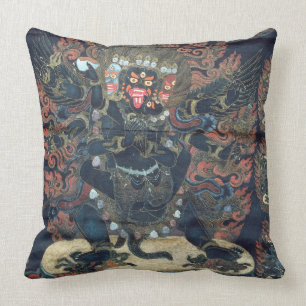 Mandala (painted parchment) cushion