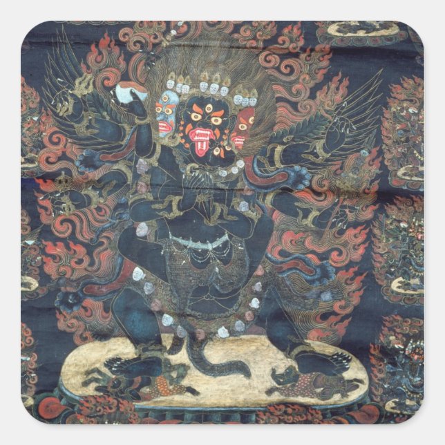 Mandala (painted parchment) square sticker (Front)