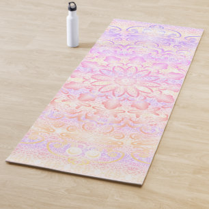 Mandala Pale Pink & Orange  Yoga Mat