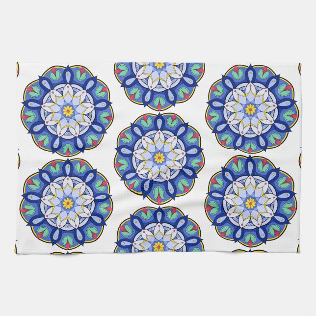 Mandala Pattern 01 Tea Towel (Horizontal)