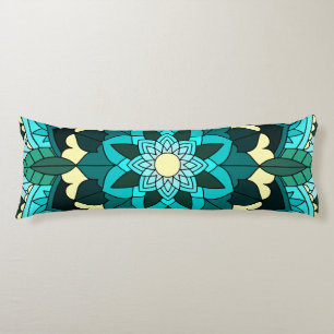 Mandala Pattern 02 in aqua Body Cushion