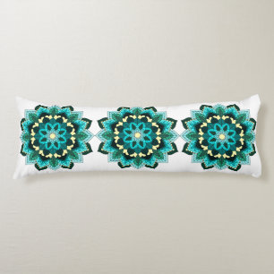 Mandala Pattern 02 in aqua Body Cushion