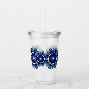 Mandala Pattern 02 in dark blue Acrylic Tumbler