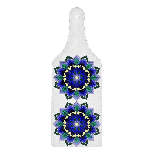 Mandala Pattern 02 in dark blue Cutting Board (Front)