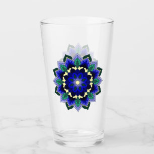 Mandala Pattern 02 in dark blue Glass