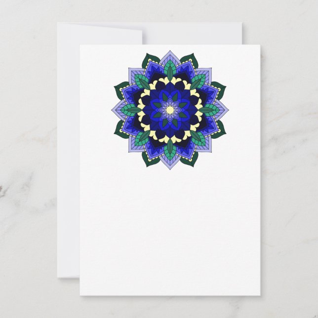 Mandala Pattern 02 in dark blue Invitation (Front)