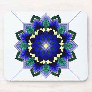 Mandala Pattern 02 in dark blue Mouse Pad