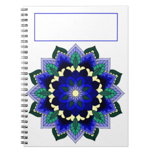 Mandala Pattern 02 in dark blue Notebook