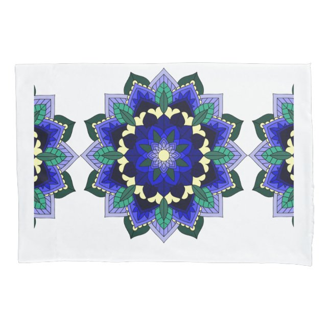 Mandala Pattern 02 in dark blue Pillowcase (Front)
