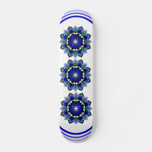 Mandala Pattern 02 in dark blue Skateboard