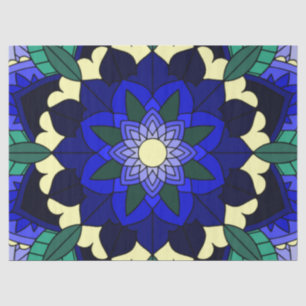 Mandala Pattern 02 in dark blue Tissue Paper