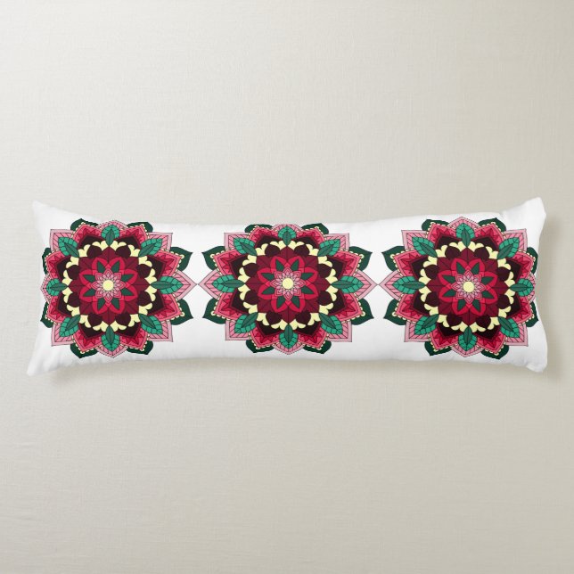 Mandala Pattern 02 in deep pink Body Cushion (Front)
