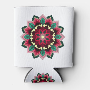 Mandala Pattern 02 in deep pink Can Cooler