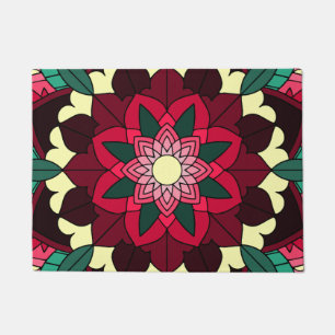 Mandala Pattern 02 in deep pink Doormat
