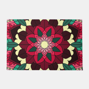 Mandala Pattern 02 in deep pink Doormat